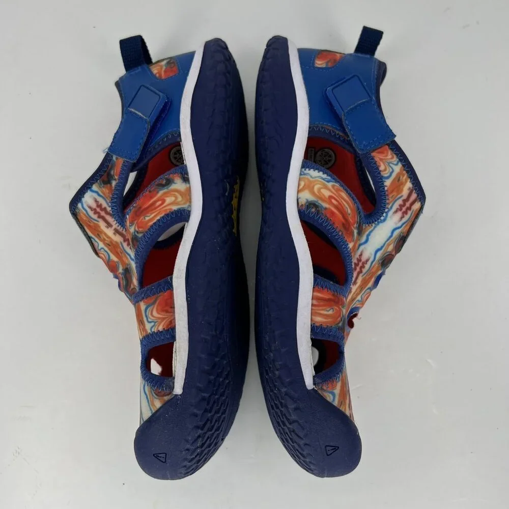 Keen Orange Peel and Blue Stingray Water Shoes Slip-On Hook-N-Loop Youth Size 5